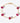 Gold bracelet with red beads on a white background